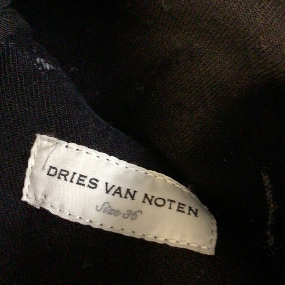 DRIES VAN NOTEN BLACK / WHITE MARBLE BLEACH TIE-DYE DENIM VIONAS JACKET - Picture 6 of 6